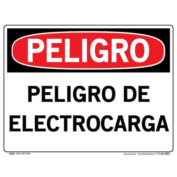 Vinyl Label Sign, 9-1/2" Height, 12-1/2" Width, Vinyl Label, Rectangle, Spanish